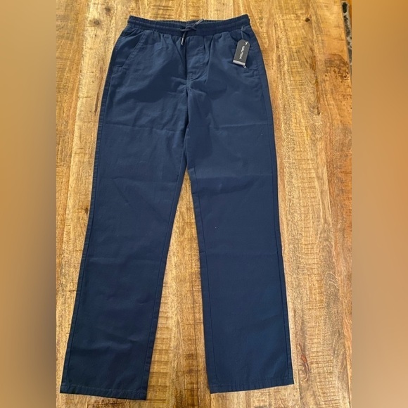 Nautica navy blue boys chinos pants slacks with drawstring waist large 14/16 New - Picture 1 of 6